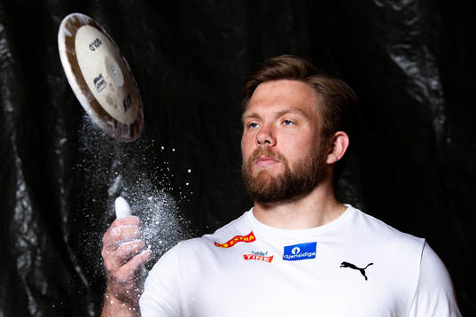 Norwegian discus thrower Ola Stunes Isene poses for a