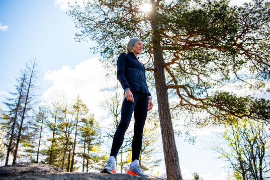 Norwegian athlete Karoline Bjerkeli Grøvdal trains in the