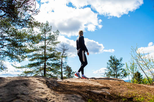 Norwegian athlete Karoline Bjerkeli Grøvdal trains in the