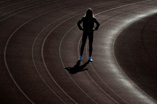 Norwegian athlete Karoline Bjerkeli Grøvdal poses for a