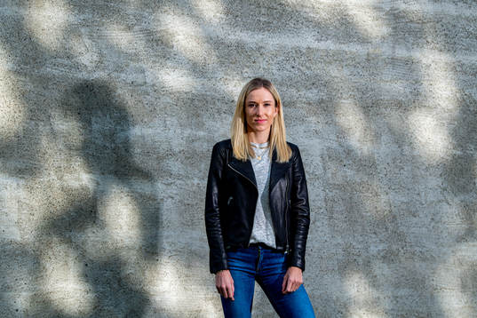 Norwegian athlete Karoline Bjerkeli Grøvdal poses for a