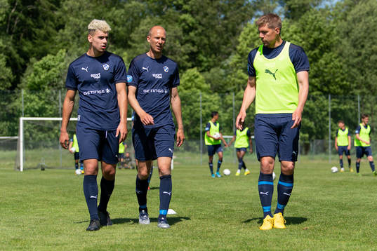 Halmstads Edvin Kurtulus, Andreas Johansson och Mikael Boman