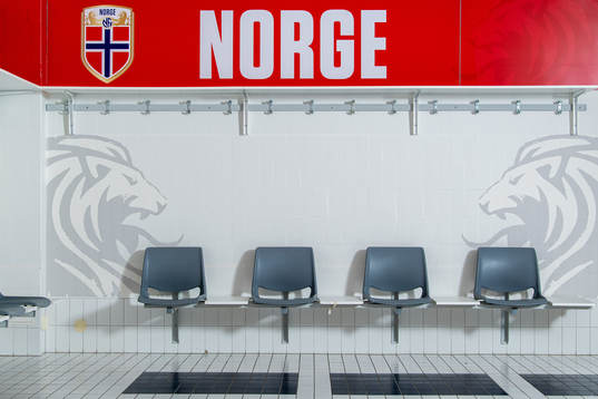 General interior view of the dressing room at Ullevaal