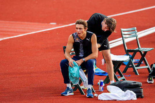 Armand Duplantis of Sweden and Pål Haugen Lillefosse of