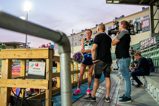 Sondre Nordstad Moen of Norway talks to Per Angell