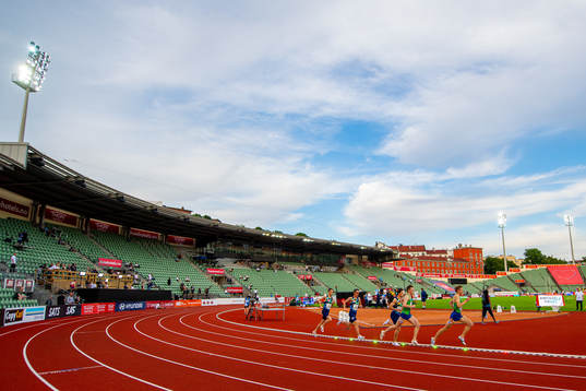 General view of Bislett Stadion while Filip Ingebrigtsen,