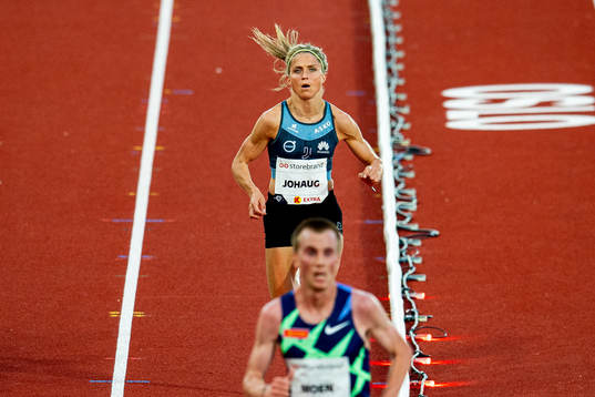 Therese Johaug and Sondre Nordstad Moen of Norway
