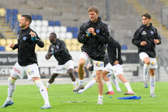 Falkenbergs Karl Söderström före fotbollsmatchen i