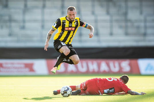 Häckens Alexander Faltsetas och Elfsborgs Samuel Holmén