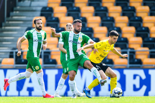 Hammarbys Imad Khalili och Mjällbys Besard Sabovic