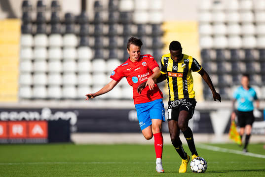 Helsingborgs Alex Timossi och Häckens Godswill Ekpolo