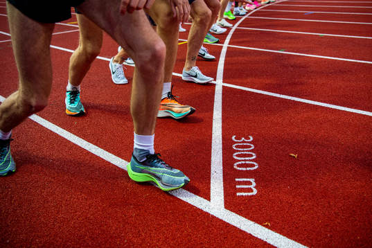 Nike running shoes at the start