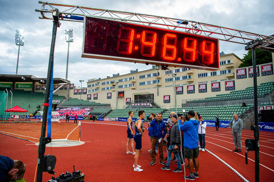 Filip Ingebrigtsen and Jakob Ingebrigtsen talk to the press