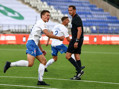 IFK Norrköpings Rasmus Stensbæk Lauritsen jublar