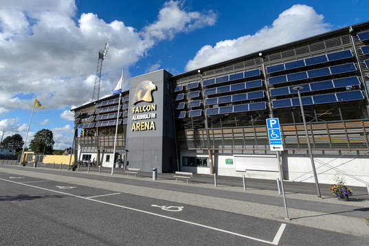Falcon Alkoholfri Arena före fotbollsmatchen i Allsvenskan