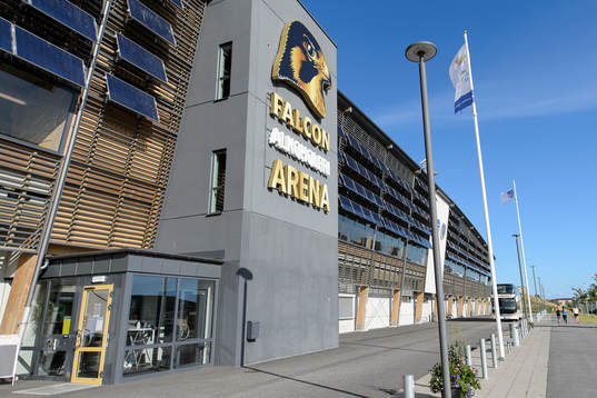 Falcon Alkoholfri Arena före fotbollsmatchen i Allsvenskan