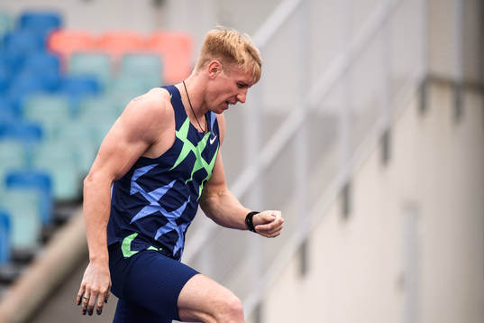 Piotr Lisek, Poland, looks dejected when compering in the