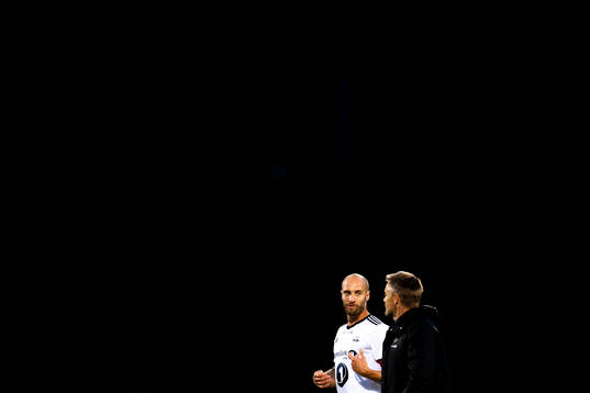 Tore Reginiussen and Trond Henriksen, interim head coach of