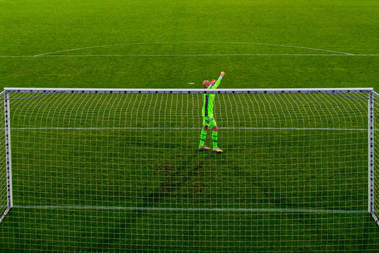 Goalkeeper Julian Faye Lund of Rosenborg celebrates at the