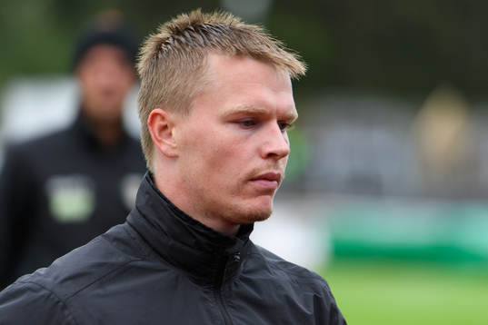 Varbergs Anton Liljenbäck före fotbollsmatchen i
