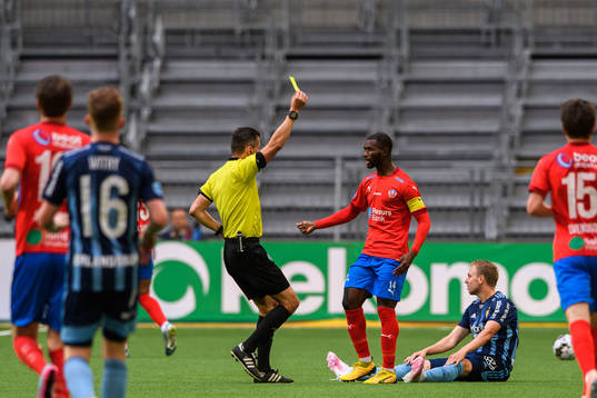 Helsingborgs Mohammed Abubakari tilldelas en varning