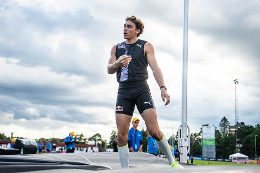Armand Duplantis of Upsala IFcompetes in the men's pole