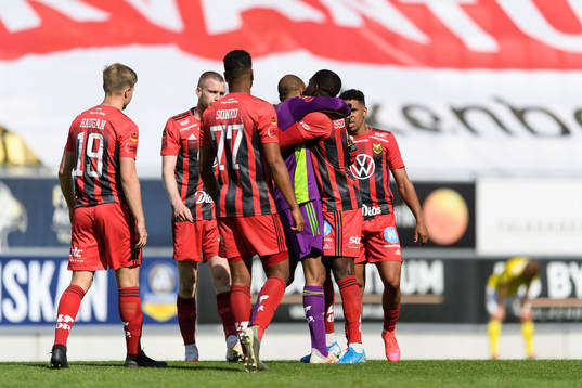 Östersunds spelare jublar