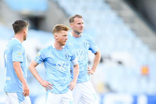 Malmö FFs Eric Larsson , Anders Christiansen och Ola