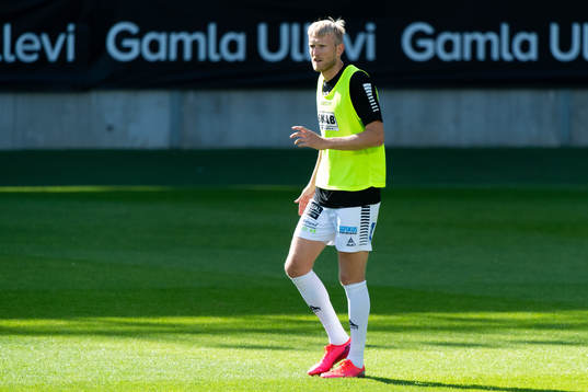 GAIS Carl Elfgren Nyström innan fotbollsmatchen i