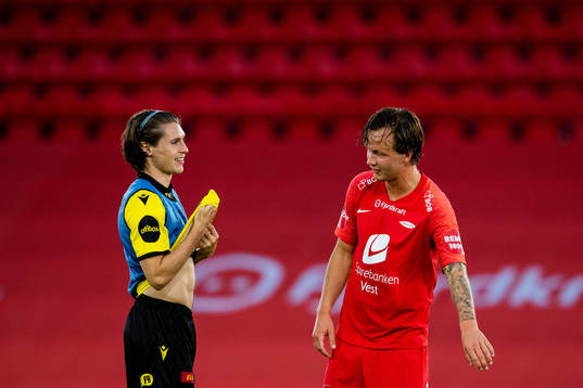 Kasper Skaanes of Start and Fredrik Haugen of Brann