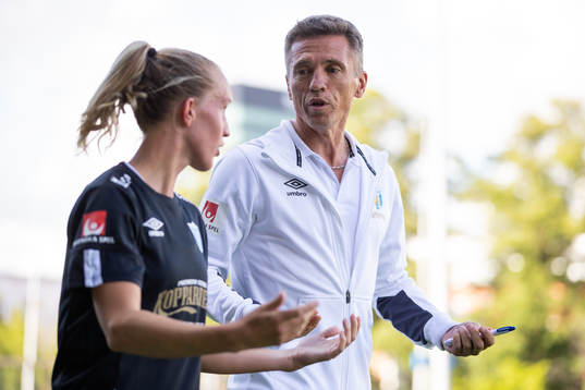 Göteborgs Julia Roddar och tränare Mats Gren