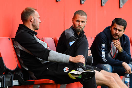 Helsingborgs Andreas Granqvist, tränare Olof Mellberg och