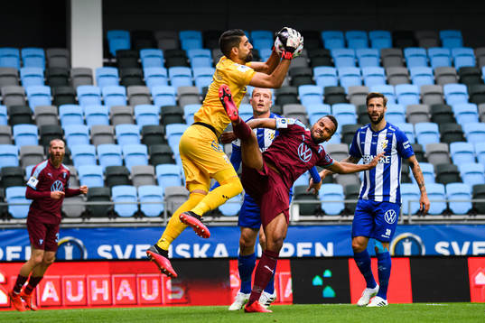 Malmö FFs Isaac Kiese Thelin och IFK Göteborgs målvakt
