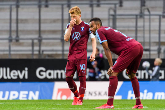 Malmö FFs Anders Christiansen och Isaac Kiese Thelin deppar