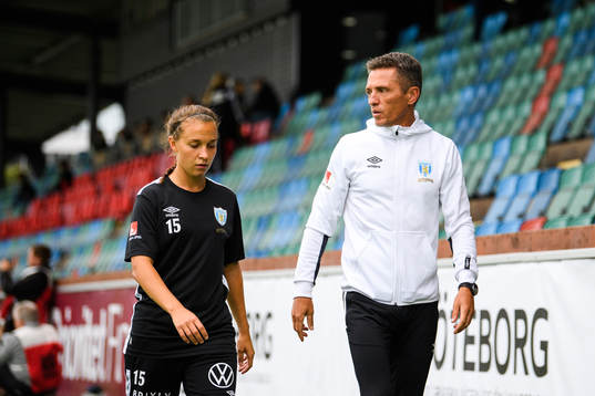 Göteborgs Julia Zigiotti Olme och tränare Mats Gren