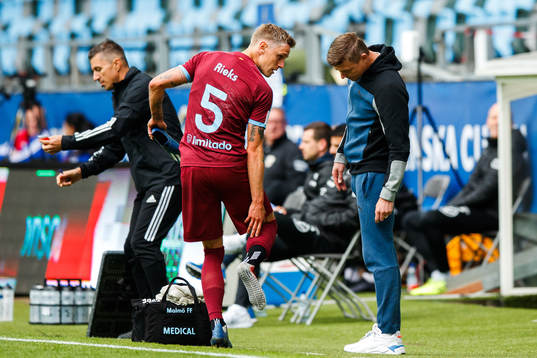 Malmö FFs Sören Rieks och tränare Jon Dahl Tomasson
