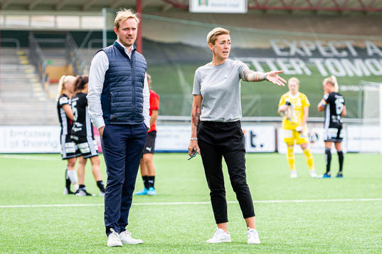 Rosengårds tränare Jonas Eidevall och sportchef Therese