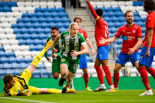 Hammarbys Gustav Ludwigson jublar