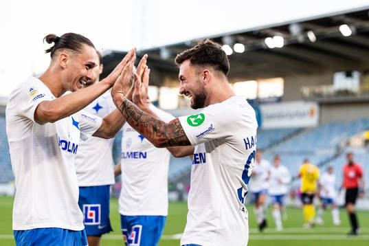 IFK Norrköpings Jonathan Levi och Sead Haksabanovic jublar