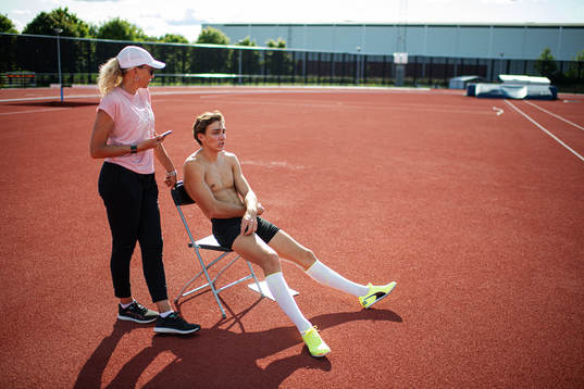 Swedish pole vaulter Armand Duplantis together with his
