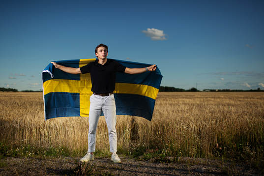 Swedish pole vaulter Armand Duplantis poses for a portrait