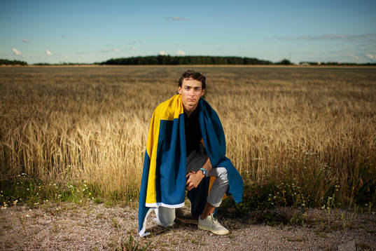 Swedish pole vaulter Armand Duplantis poses for a portrait