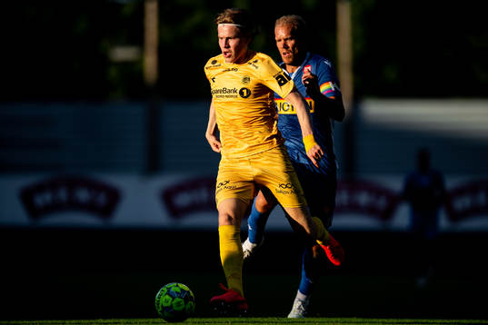 Jens Petter Hauge of Bodø/Glimt and Lars Grorud of