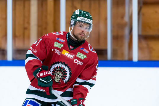 Frölundas Mats Rosseli Olsen innan träningsmatchen i