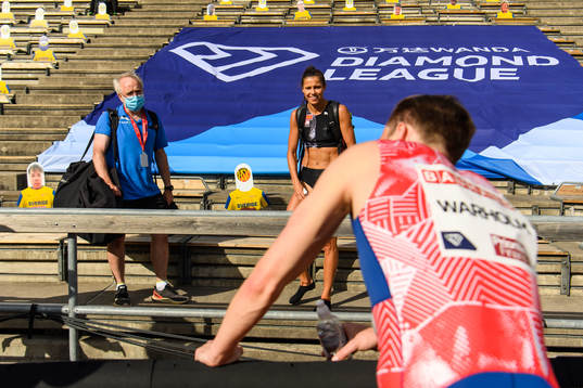 Coach Leif Olav Alnes, Karsten Warholm of Norway  and