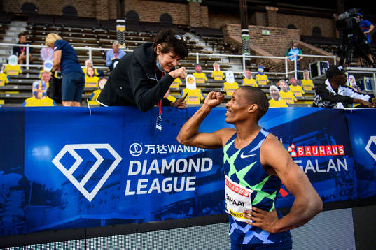 Ruswahl Samaai of South Africa celebrates