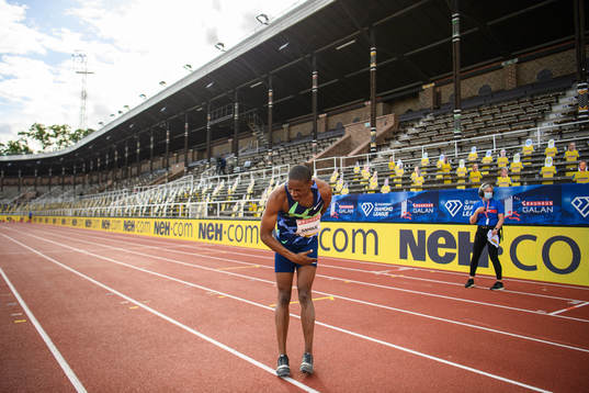 Ruswahl Samaai of South Africa celebrates