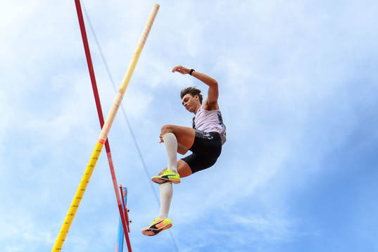 Armand Duplantis of Sweden looks dejected when competing in
