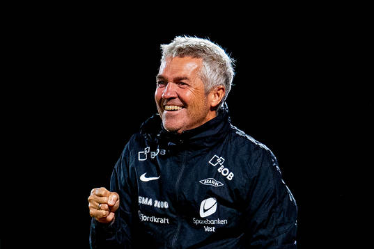 Kåre Ingebrigtsen, head coach of Brann, celebrates