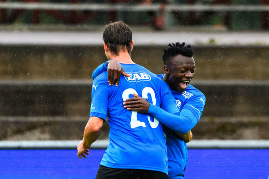 Halmstads Thomas Boakye jublar